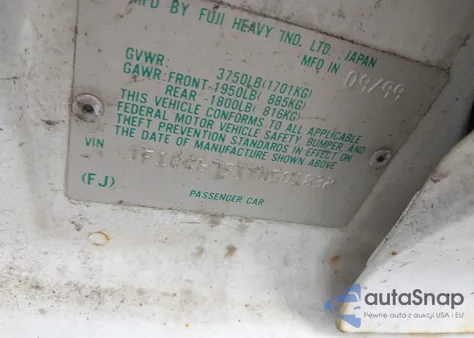 2000 Subaru Impreza 2.5Rs из США, поврежденный, VIN JF1GC675XYH501832